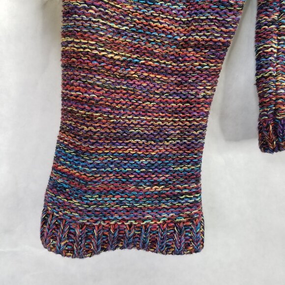 Hakei Pullover Sweater Women’s Small Long Sleeve Crew Neck Reverse Knit Rainbow - Picture 3 of 11